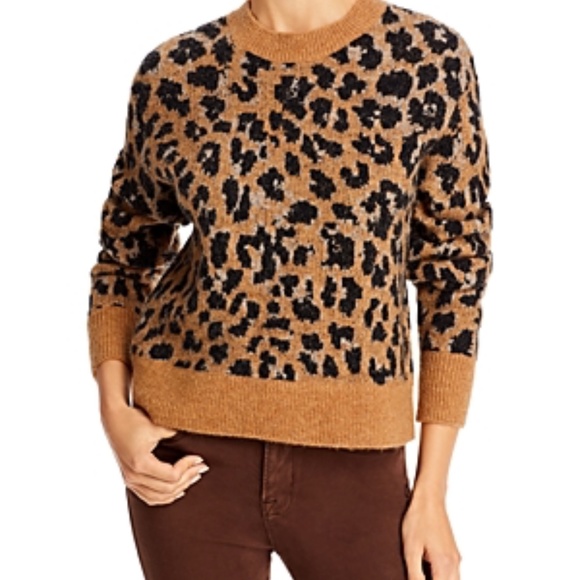Frame Denim Cheetah Print Crewneck Sweater Size XS - Picture 1 of 11